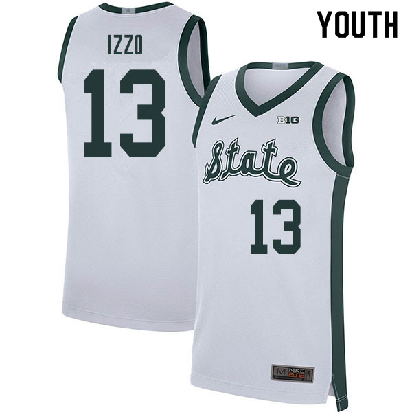 2020 Youth #13 Steven Izzo Michigan State Spartans College Basketball Jerseys Sale-Retro